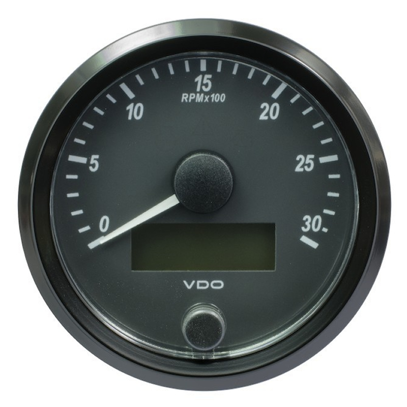 VDO SingleViu Tachometer 3.000 RPM Black 80mm gauge